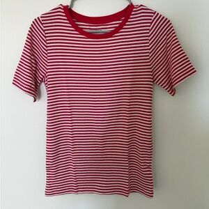 Women’s Red and White Gap Striped Shirt